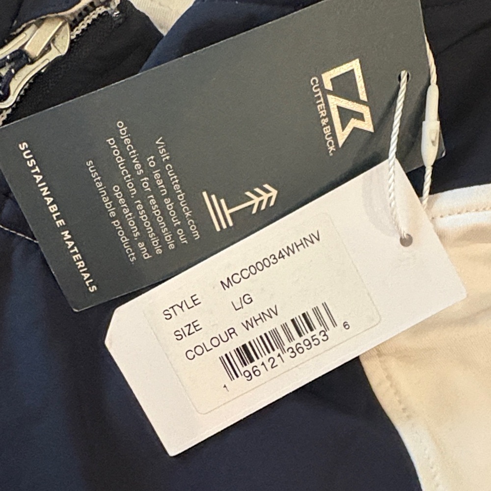 Cutter & Buck Steelers Navy and White Half-Zip Pullover - Picture 3 of 6
